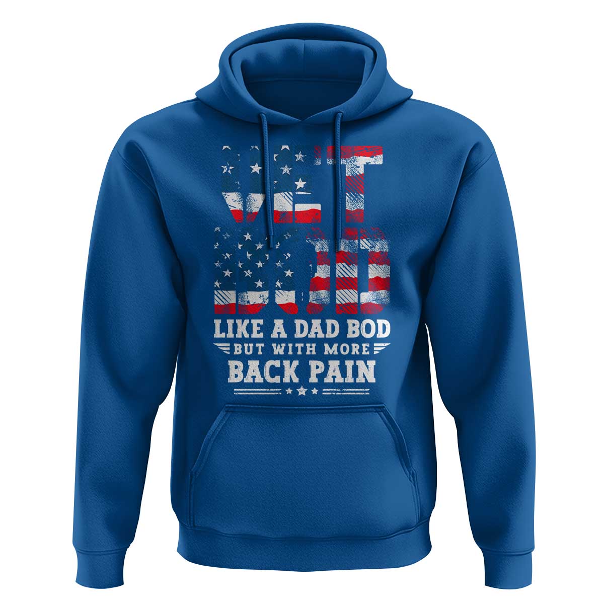 Vet Bod Hoodie Funny Military Veteran Dad Bod American Flag - Wonder Print Shop