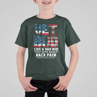Vet Bod T Shirt For Kid Funny Military Veteran Dad Bod American Flag - Wonder Print Shop