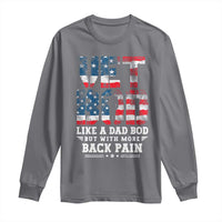 Vet Bod Long Sleeve Shirt Funny Military Veteran Dad Bod American Flag - Wonder Print Shop