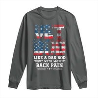 Vet Bod Long Sleeve Shirt Funny Military Veteran Dad Bod American Flag - Wonder Print Shop