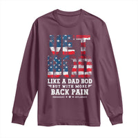 Vet Bod Long Sleeve Shirt Funny Military Veteran Dad Bod American Flag - Wonder Print Shop