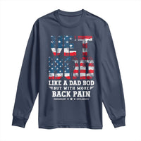 Vet Bod Long Sleeve Shirt Funny Military Veteran Dad Bod American Flag - Wonder Print Shop