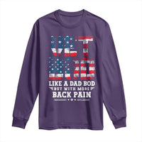 Vet Bod Long Sleeve Shirt Funny Military Veteran Dad Bod American Flag - Wonder Print Shop