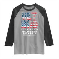 Vet Bod Raglan Shirt Funny Military Veteran Dad Bod American Flag - Wonder Print Shop