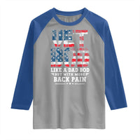 Vet Bod Raglan Shirt Funny Military Veteran Dad Bod American Flag - Wonder Print Shop