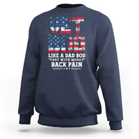 Vet Bod Sweatshirt Funny Military Veteran Dad Bod American Flag - Wonder Print Shop