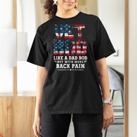 Vet Bod T Shirt For Women Funny Military Veteran Dad Bod American Flag - Wonder Print Shop