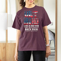 Vet Bod T Shirt For Women Funny Military Veteran Dad Bod American Flag - Wonder Print Shop
