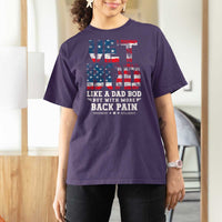 Vet Bod T Shirt For Women Funny Military Veteran Dad Bod American Flag - Wonder Print Shop