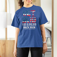 Vet Bod T Shirt For Women Funny Military Veteran Dad Bod American Flag - Wonder Print Shop