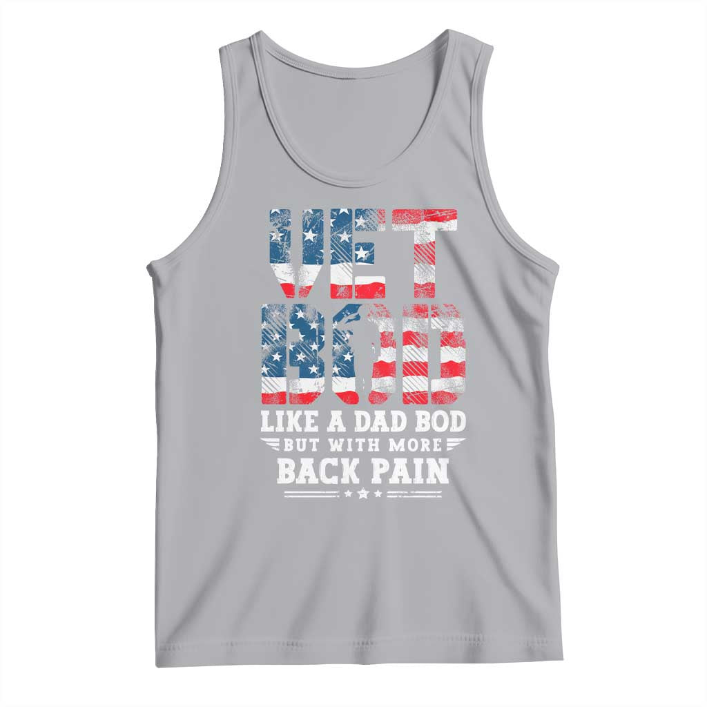 Vet Bod Tank Top Funny Military Veteran Dad Bod American Flag - Wonder Print Shop