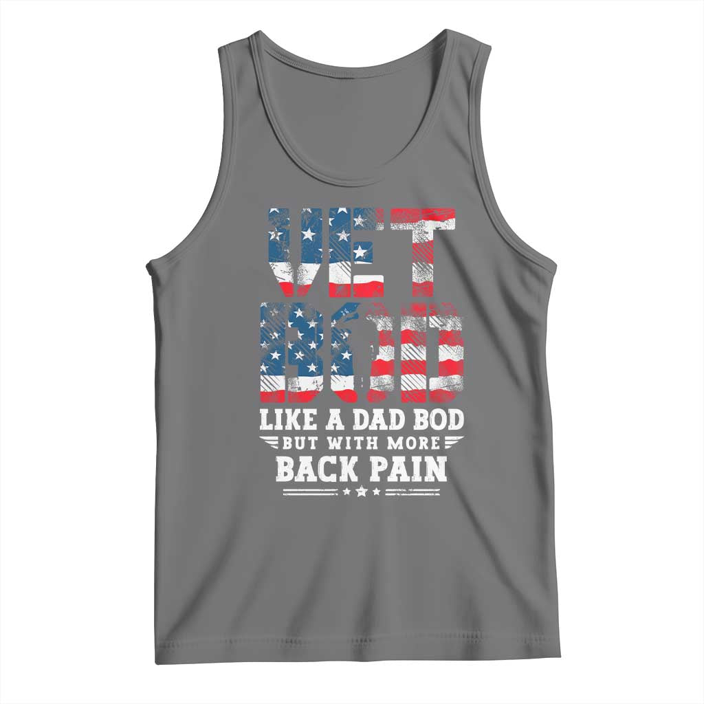 Vet Bod Tank Top Funny Military Veteran Dad Bod American Flag - Wonder Print Shop