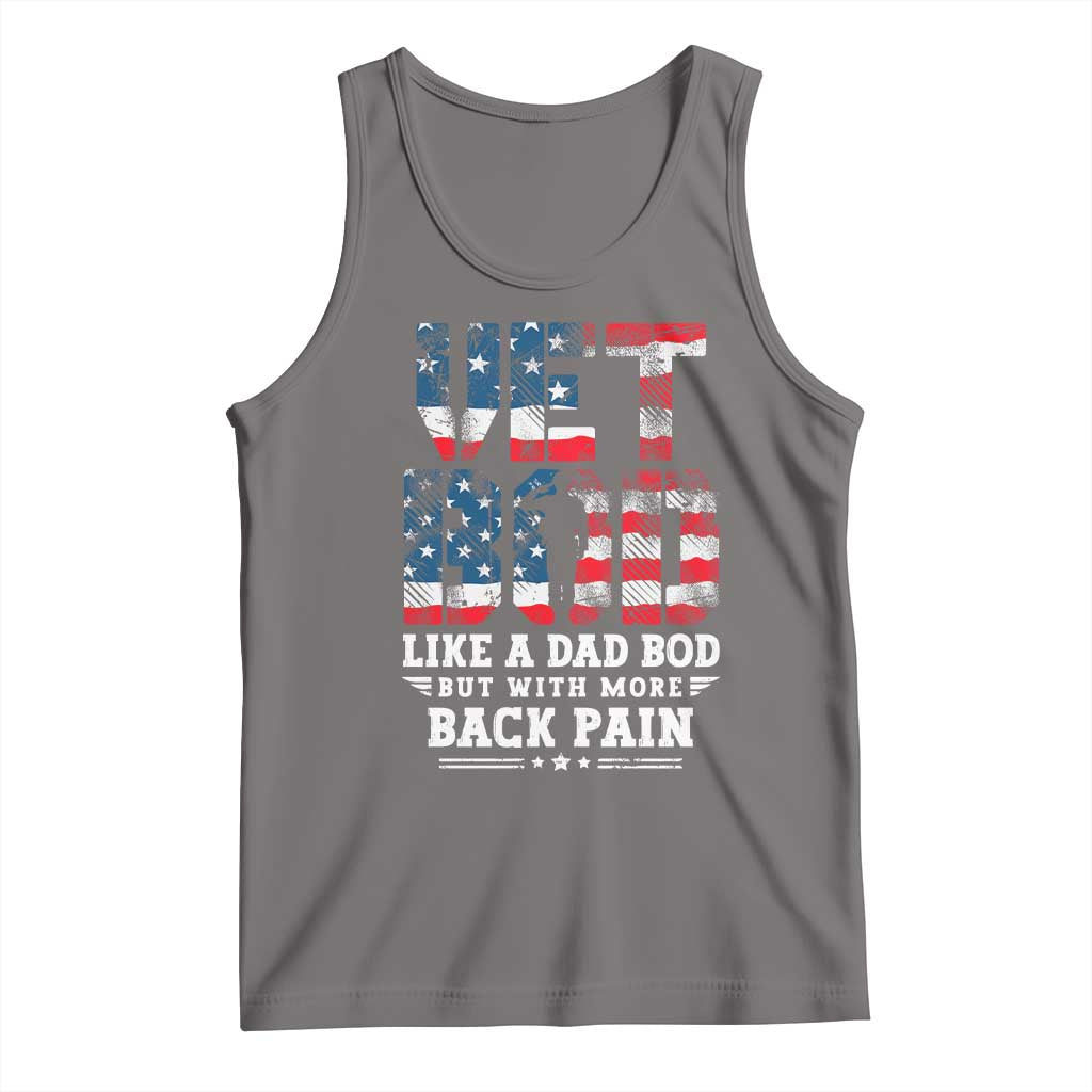 Vet Bod Tank Top Funny Military Veteran Dad Bod American Flag - Wonder Print Shop