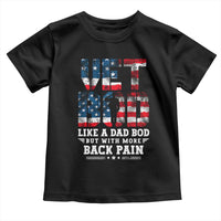 Vet Bod Toddler T Shirt Funny Military Veteran Dad Bod American Flag - Wonder Print Shop