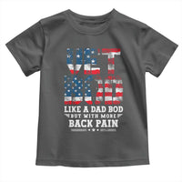 Vet Bod Toddler T Shirt Funny Military Veteran Dad Bod American Flag - Wonder Print Shop