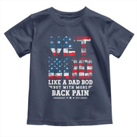 Vet Bod Toddler T Shirt Funny Military Veteran Dad Bod American Flag - Wonder Print Shop