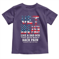 Vet Bod Toddler T Shirt Funny Military Veteran Dad Bod American Flag - Wonder Print Shop
