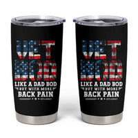 Vet Bod Tumbler Cup Funny Military Veteran Dad Bod American Flag - Wonder Print Shop