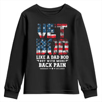 Vet Bod Youth Sweatshirt Funny Military Veteran Dad Bod American Flag - Wonder Print Shop