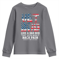 Vet Bod Youth Sweatshirt Funny Military Veteran Dad Bod American Flag - Wonder Print Shop