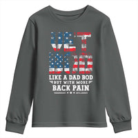 Vet Bod Youth Sweatshirt Funny Military Veteran Dad Bod American Flag - Wonder Print Shop