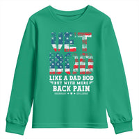 Vet Bod Youth Sweatshirt Funny Military Veteran Dad Bod American Flag - Wonder Print Shop