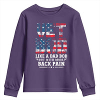 Vet Bod Youth Sweatshirt Funny Military Veteran Dad Bod American Flag - Wonder Print Shop