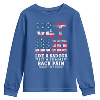 Vet Bod Youth Sweatshirt Funny Military Veteran Dad Bod American Flag - Wonder Print Shop