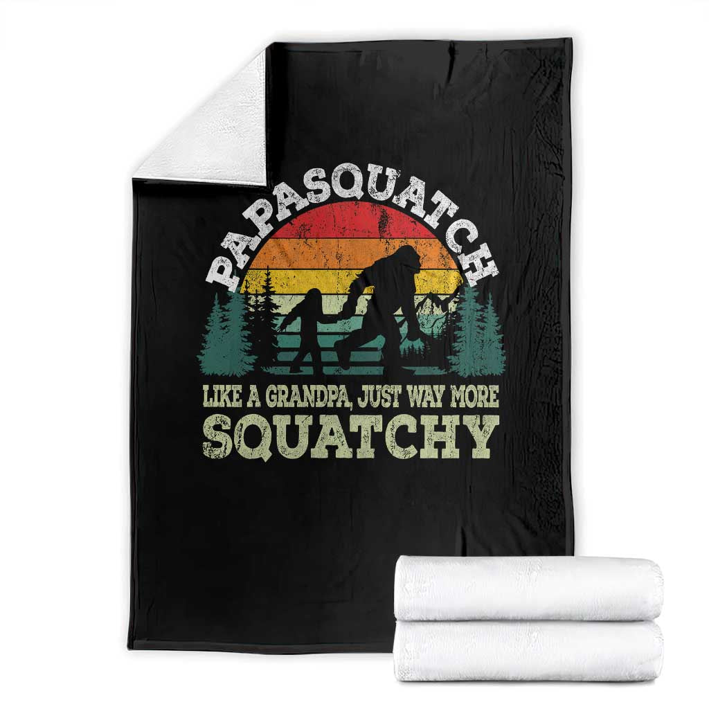 Grandpa Bigfoot Throw Blanket Retro Sasquatch Funny - Wonder Print Shop