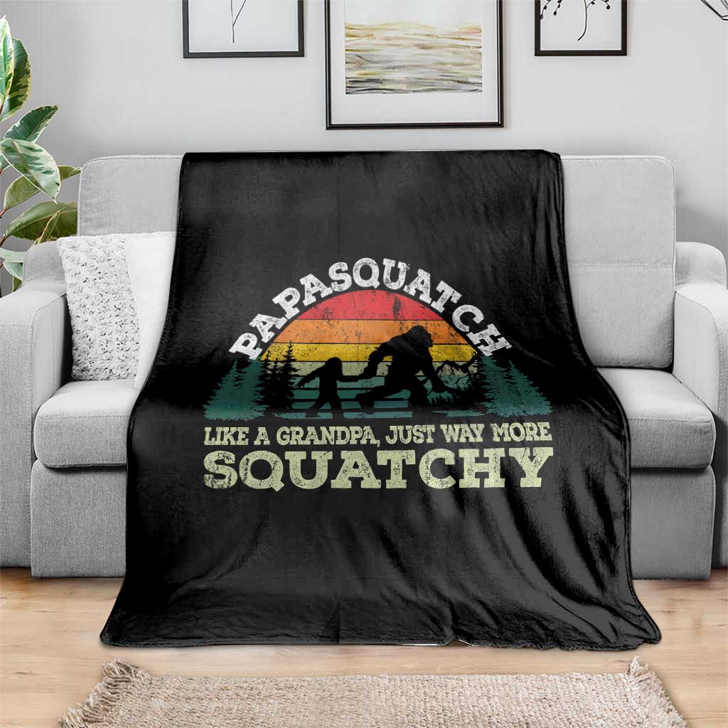 Grandpa Bigfoot Throw Blanket Retro Sasquatch Funny - Wonder Print Shop