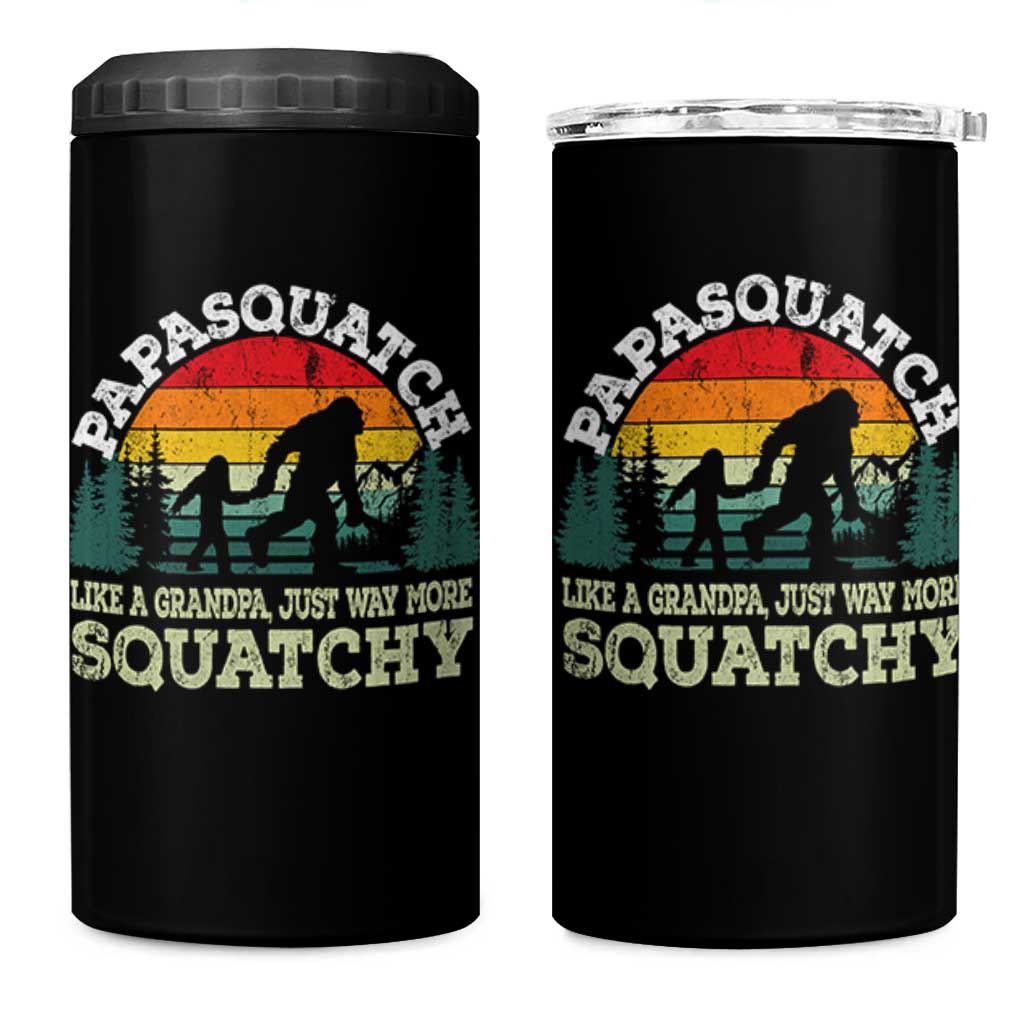 Grandpa Bigfoot 4 in 1 Can Cooler Tumbler Retro Sasquatch Funny - Wonder Print Shop