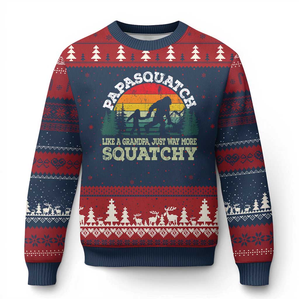Grandpa Bigfoot Ugly Christmas Sweater Retro Sasquatch Funny - Wonder Print Shop