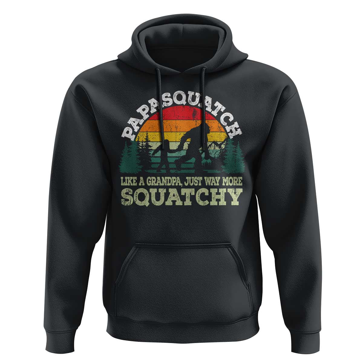 Grandpa Bigfoot Hoodie Retro Sasquatch Funny - Wonder Print Shop