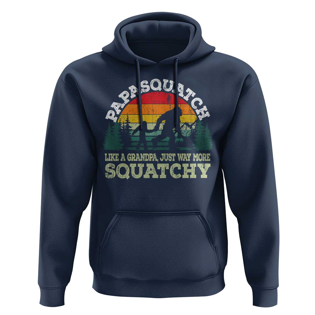 Grandpa Bigfoot Hoodie Retro Sasquatch Funny - Wonder Print Shop