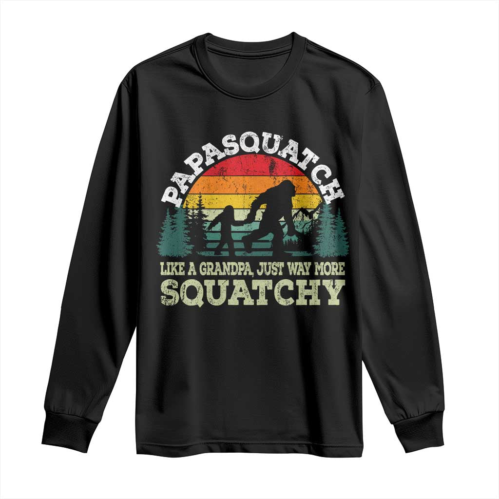 Grandpa Bigfoot Long Sleeve Shirt Retro Sasquatch Funny - Wonder Print Shop