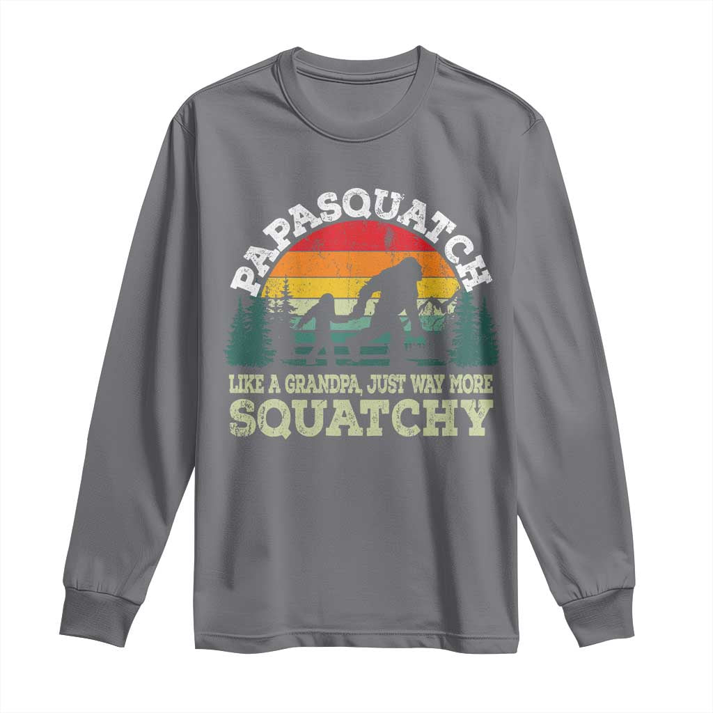 Grandpa Bigfoot Long Sleeve Shirt Retro Sasquatch Funny - Wonder Print Shop