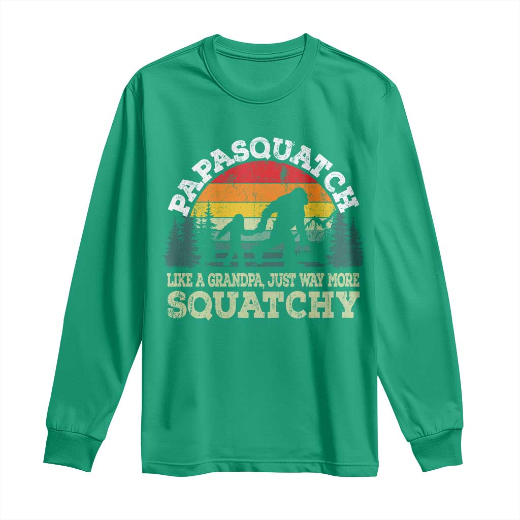 Grandpa Bigfoot Long Sleeve Shirt Retro Sasquatch Funny - Wonder Print Shop
