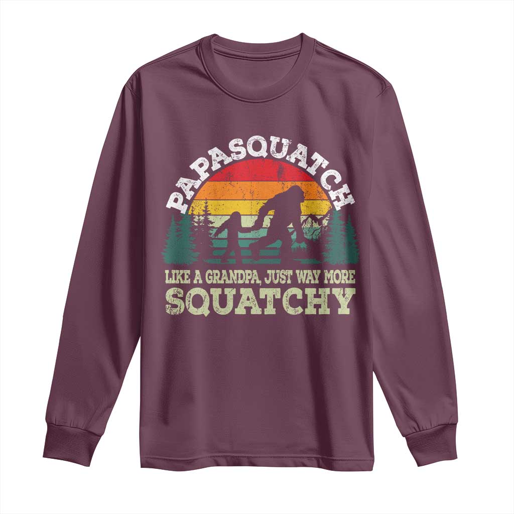 Grandpa Bigfoot Long Sleeve Shirt Retro Sasquatch Funny - Wonder Print Shop
