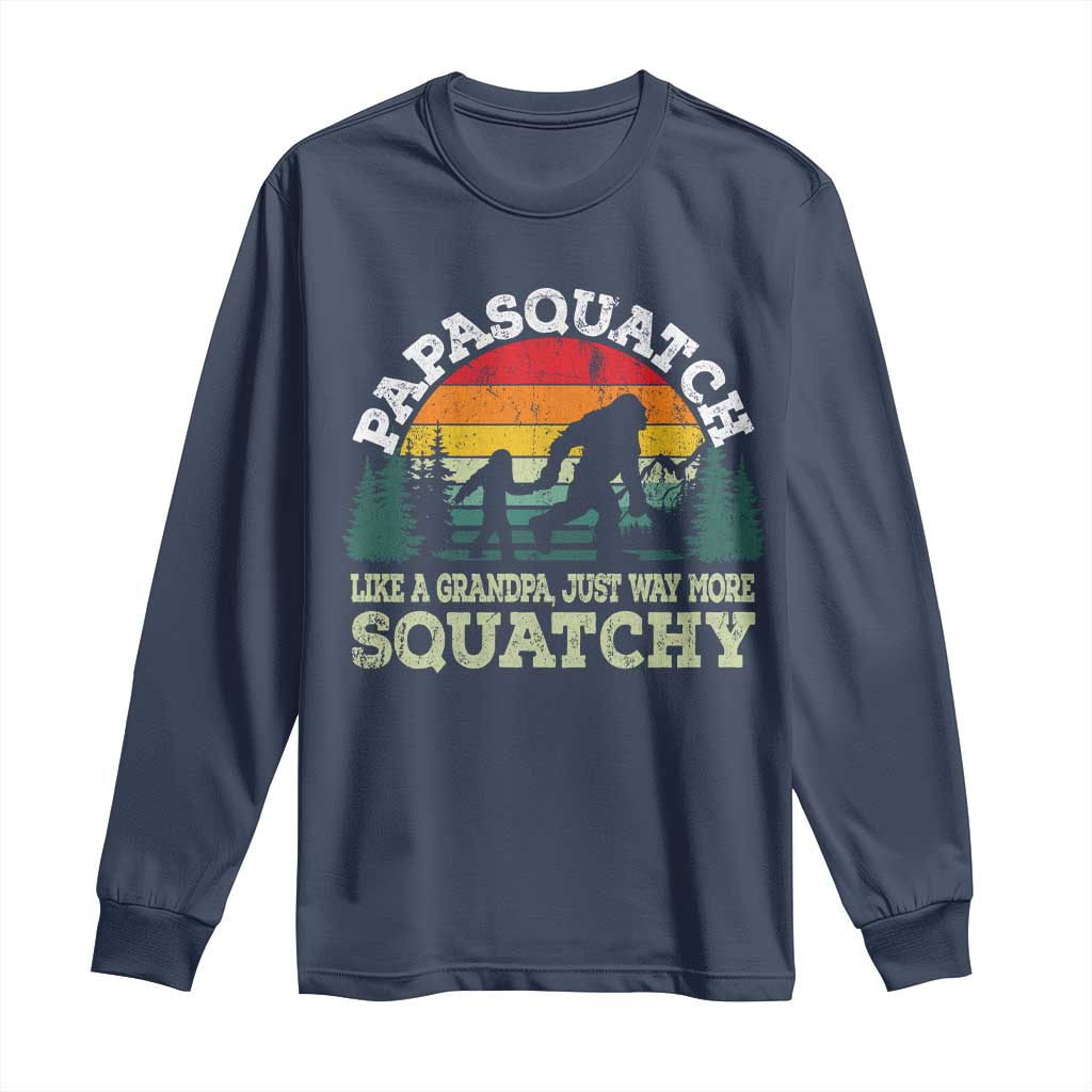 Grandpa Bigfoot Long Sleeve Shirt Retro Sasquatch Funny - Wonder Print Shop