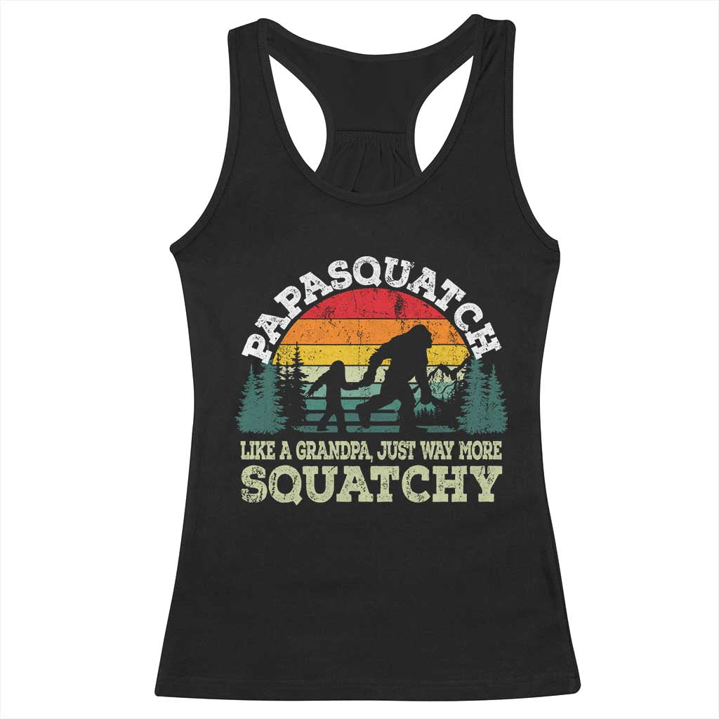 Grandpa Bigfoot Racerback Tank Top Retro Sasquatch Funny - Wonder Print Shop