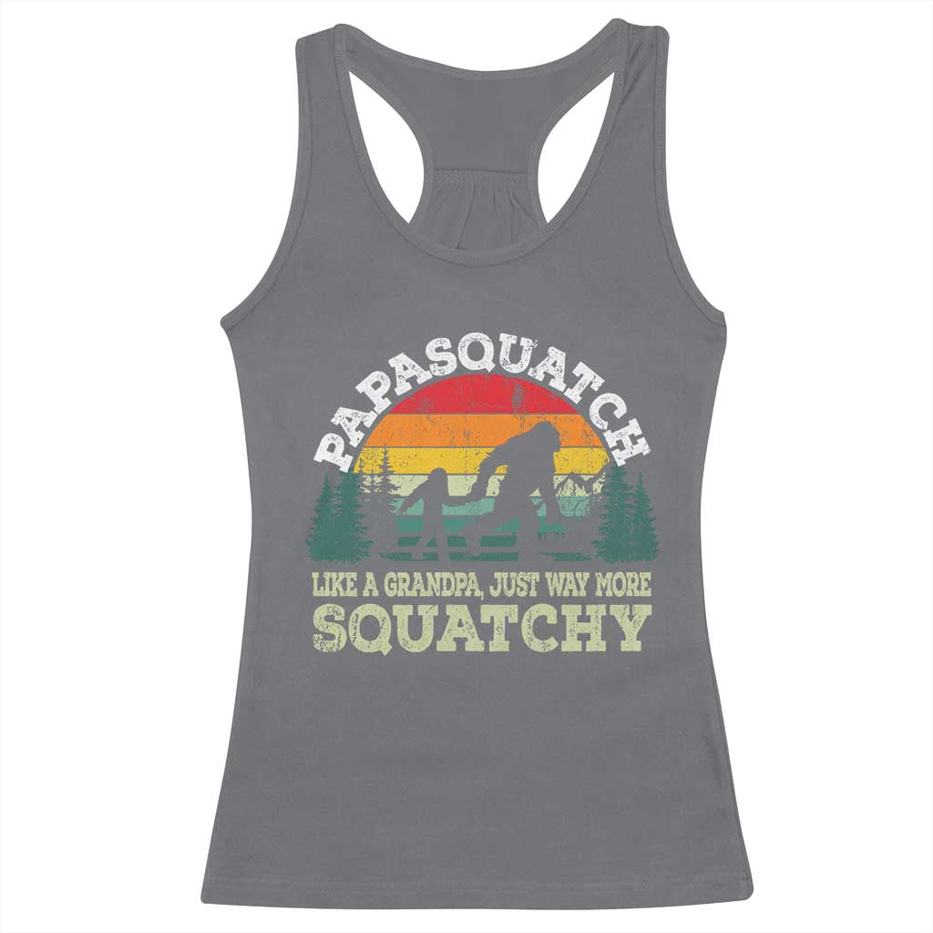 Grandpa Bigfoot Racerback Tank Top Retro Sasquatch Funny - Wonder Print Shop