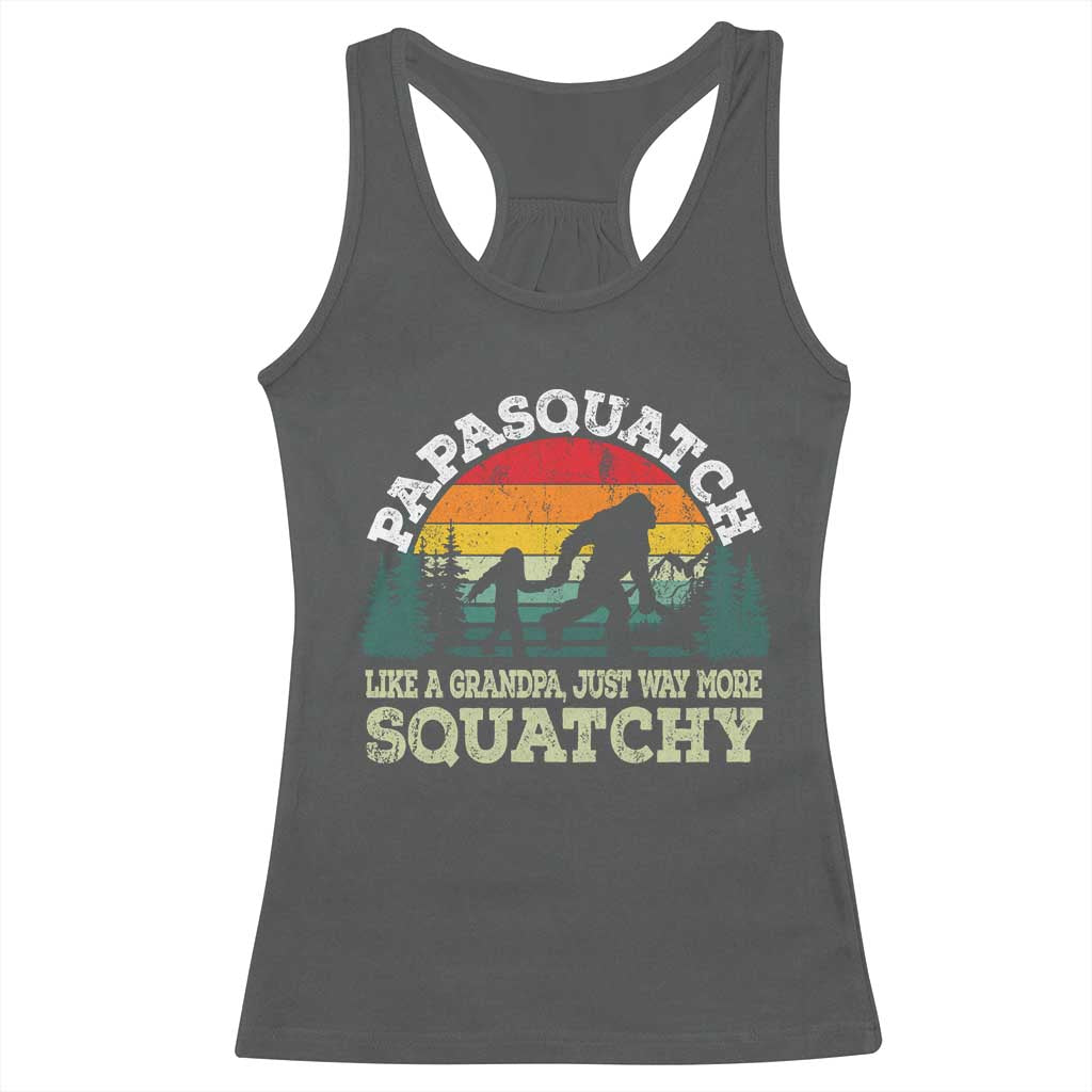 Grandpa Bigfoot Racerback Tank Top Retro Sasquatch Funny - Wonder Print Shop
