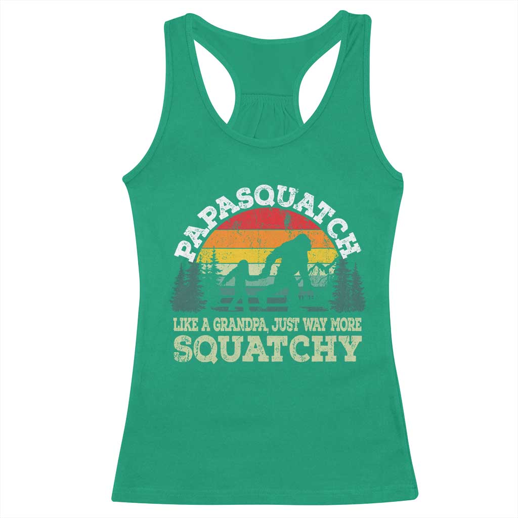 Grandpa Bigfoot Racerback Tank Top Retro Sasquatch Funny - Wonder Print Shop