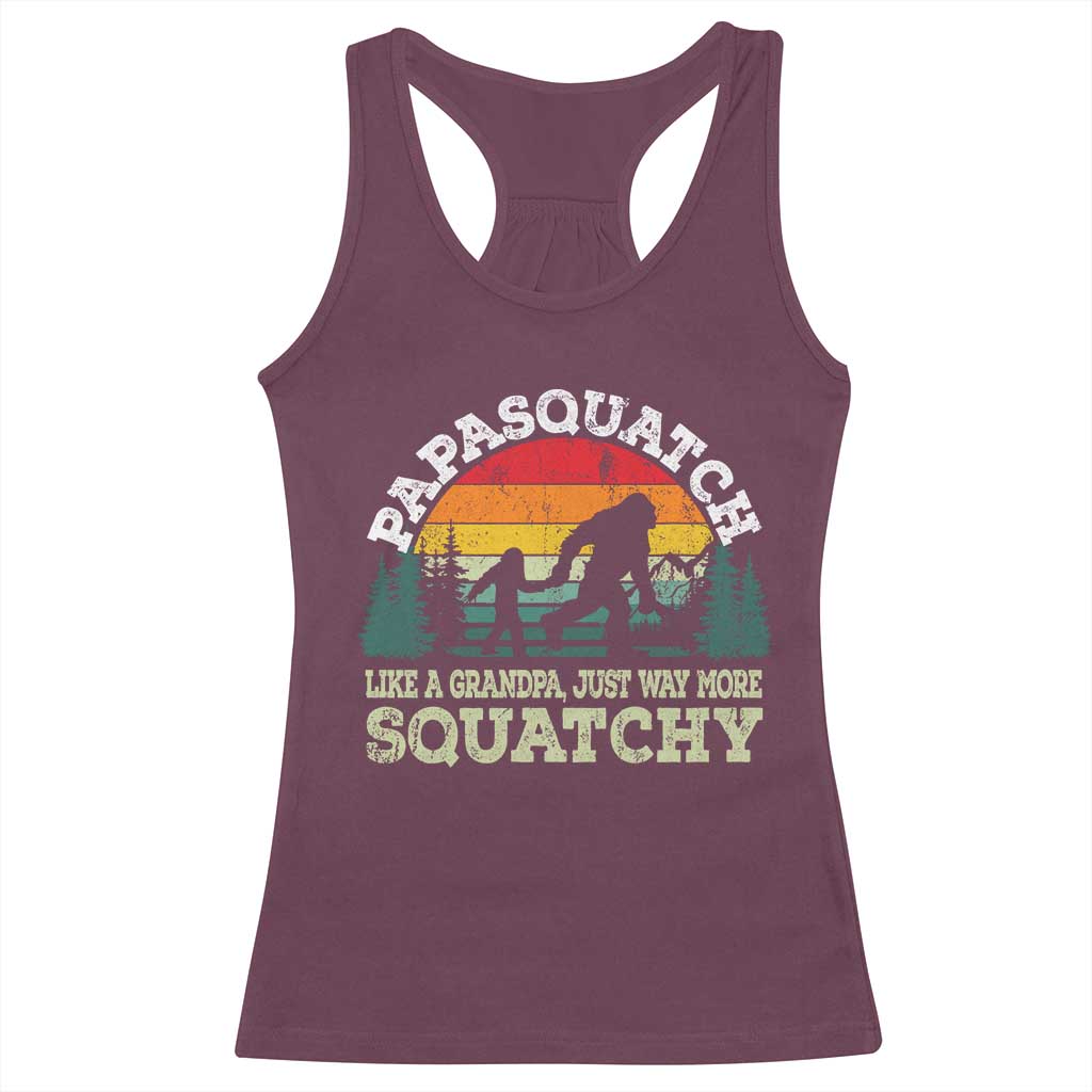Grandpa Bigfoot Racerback Tank Top Retro Sasquatch Funny - Wonder Print Shop