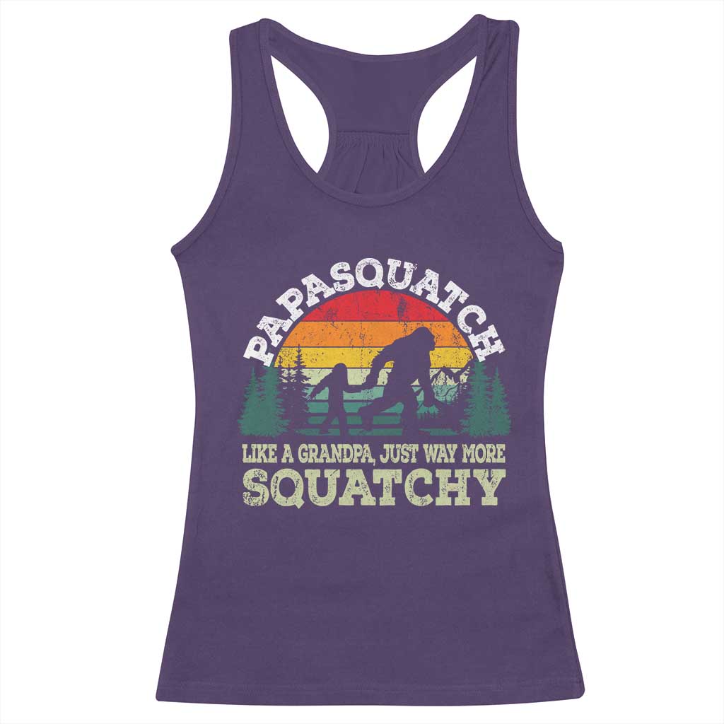 Grandpa Bigfoot Racerback Tank Top Retro Sasquatch Funny - Wonder Print Shop