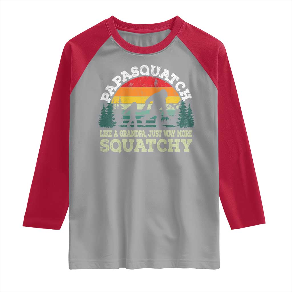 Grandpa Bigfoot Raglan Shirt Retro Sasquatch Funny - Wonder Print Shop