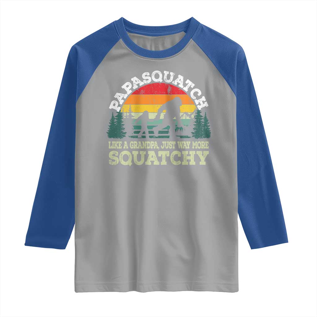 Grandpa Bigfoot Raglan Shirt Retro Sasquatch Funny - Wonder Print Shop