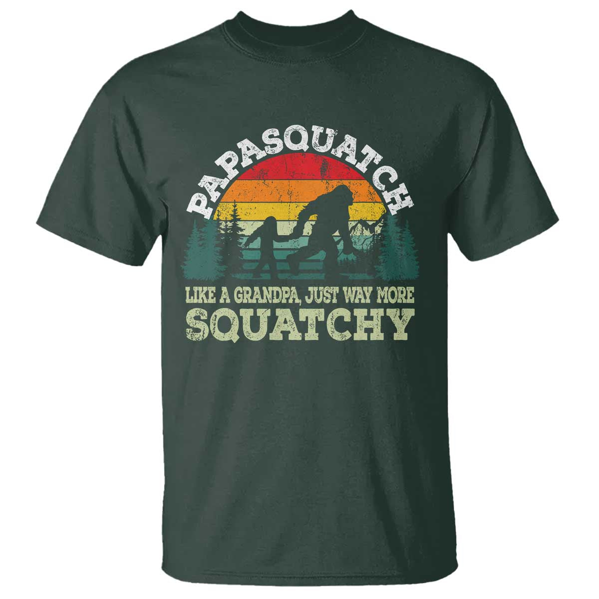Grandpa Bigfoot T Shirt Retro Sasquatch Funny - Wonder Print Shop