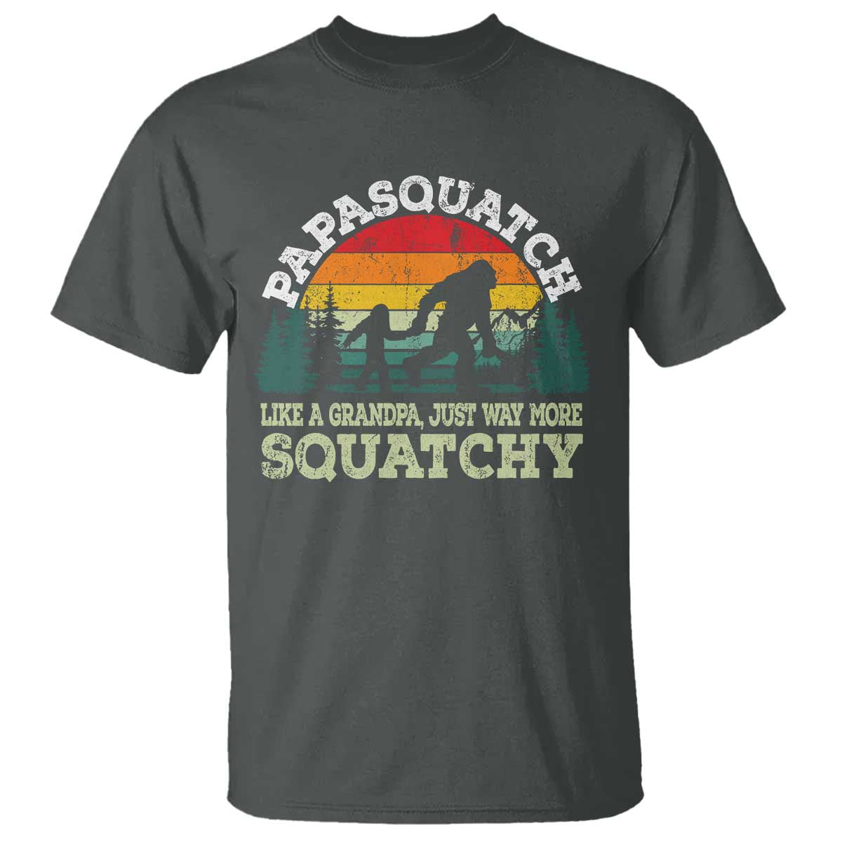 Grandpa Bigfoot T Shirt Retro Sasquatch Funny - Wonder Print Shop