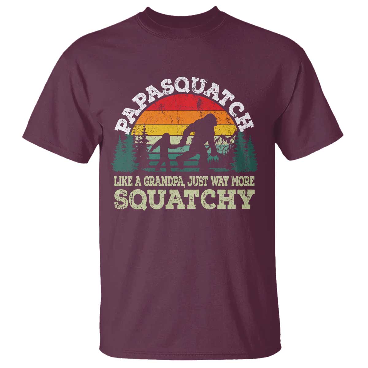 Grandpa Bigfoot T Shirt Retro Sasquatch Funny - Wonder Print Shop